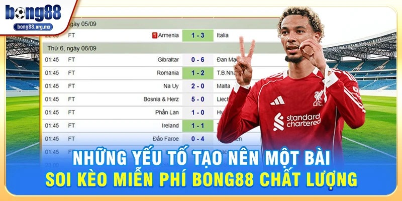 Những yếu tố tạo nên một bài Soi kèo miễn phí Bong88 chất lượng